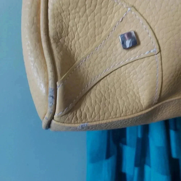 Rogani | Genuine Leather Soft  Yellow Inspired Shoulder Bag with Silver Hardware - Picture 13 of 16